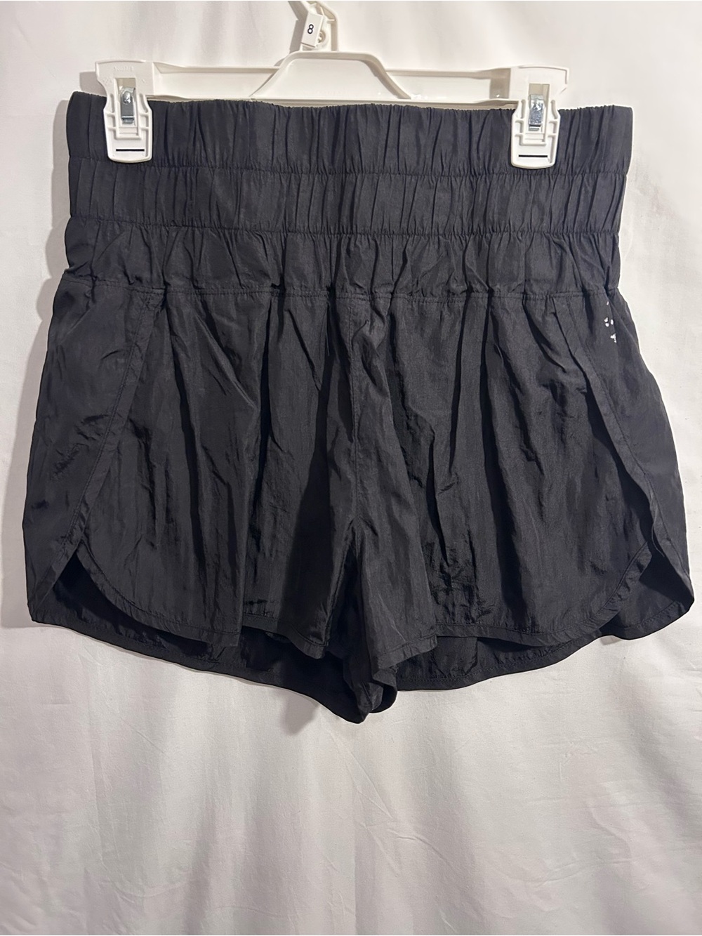 FP Movement by Free People Black Smocked High-Rise Athletic Shorts
